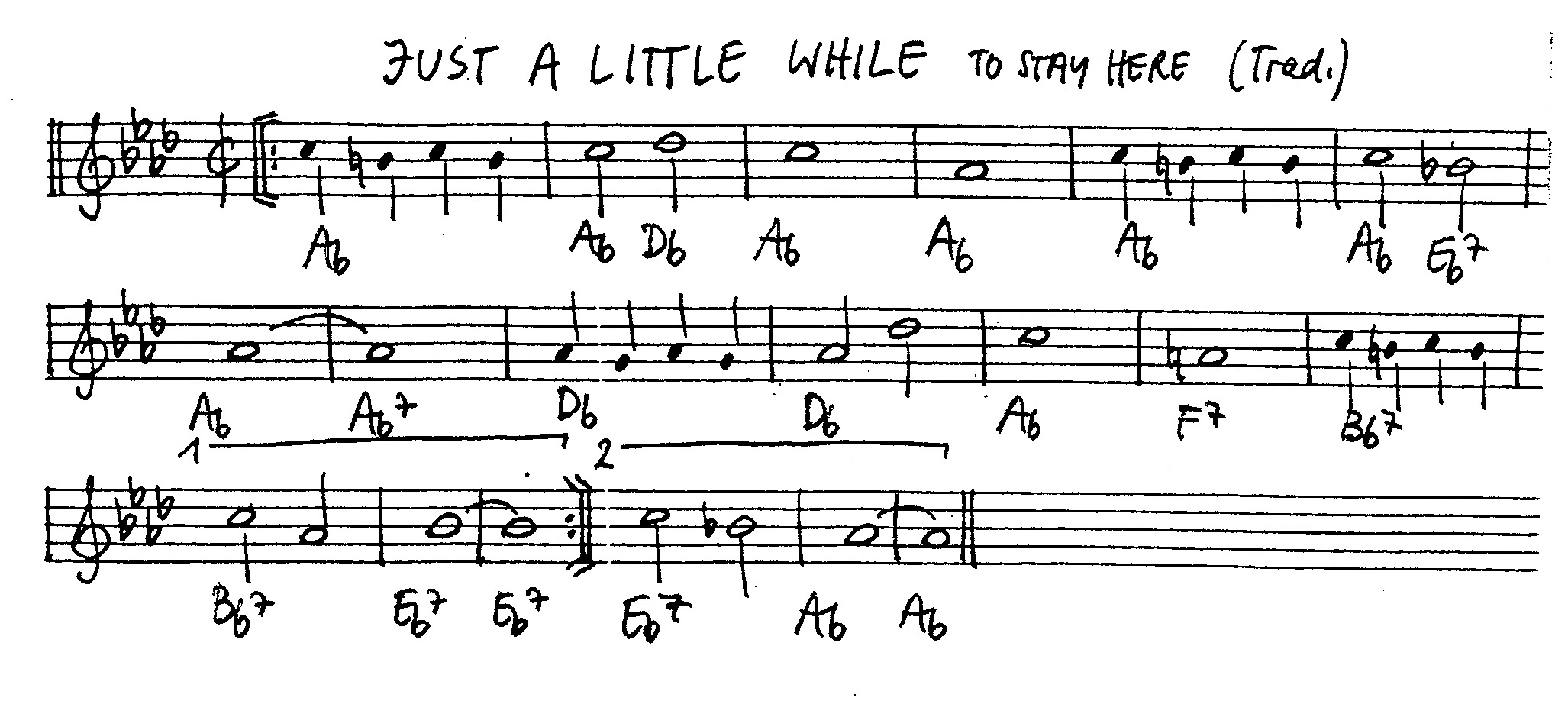 just a little while leadsheet – book us for your next 20s or gatsby event